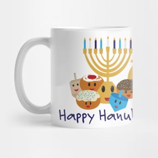 Happy Hanukkah and cute Hanukkah characters Mug